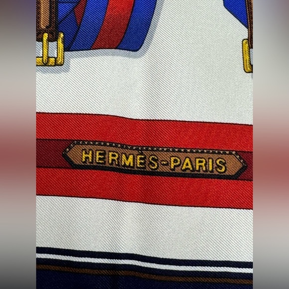 Hermès Carré Joachim Metz Les Sangles Handkerchief/Scarf - Picture 6 of 8
